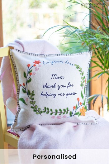 Personalised Handmade Wool Felt Wreath Cushion by Jonny's Sister (P79219) | £55