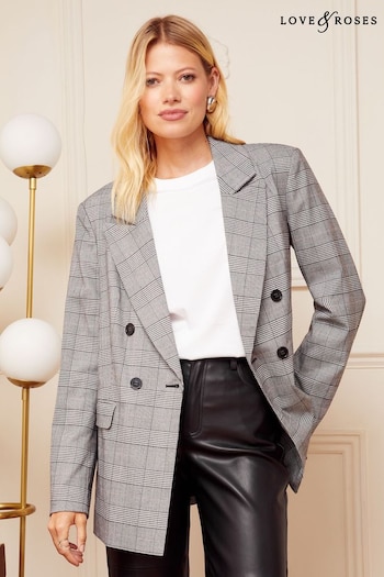 Shirts & Blouses Grey Double Breasted Tailored Blazer (P79325) | £69