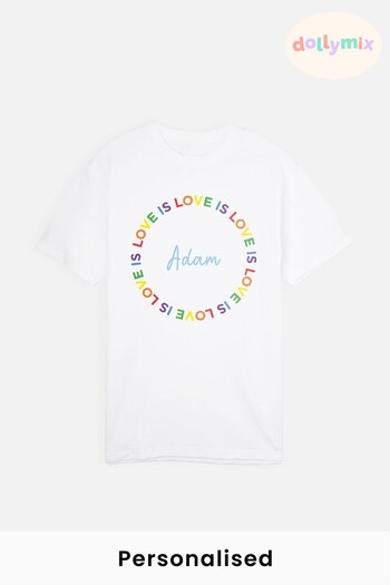 Personalised Mens Love Is Love T-Shirt by Dollymix (P79487) | £17