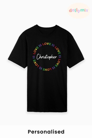 Personalised Mens Love Is Love T-Shirt by Dollymix (P79488) | £17