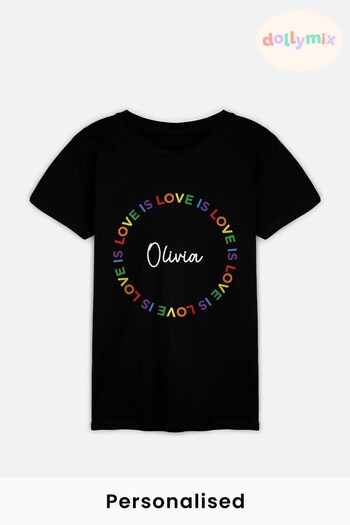 Personalised Womens Love Is Love T-Shirt by Dollymix (P79490) | £17