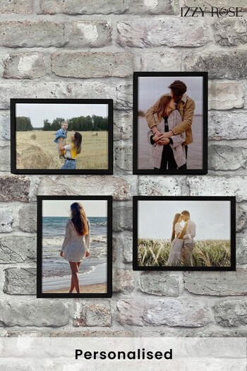 Personalised Photo Upload Set of 4 Small Rectangle Frames by Izzy Rose (P79569) | £30