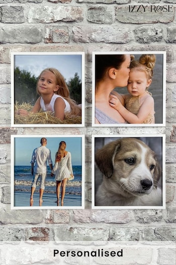 Personalised Photo Upload Set of 4 Square Frames by Izzy Rose (P79570) | £40