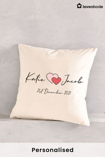 Personalised Name & Date Cushion by Loveabode (P79612) | £20
