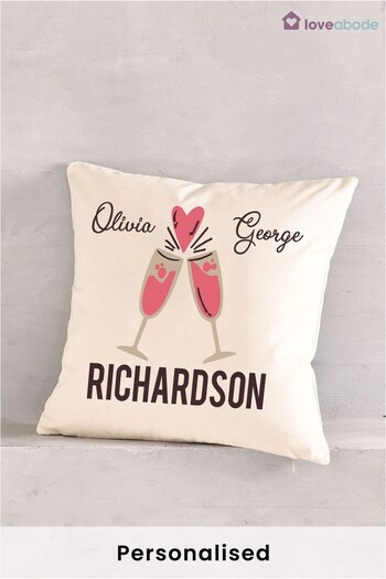 Personalised Champagne Cushion by Loveabode (P79614) | £20