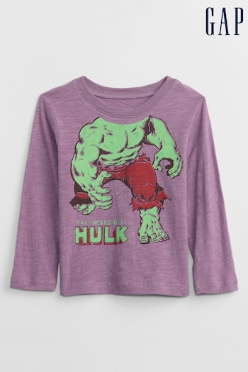 Gap Purple Hulk Long Sleeve Crew Neck Graphic T-Shirt (P80000) | £16