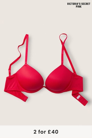 Victoria's Secret PINK Red Pepper Add 2 Cups Smooth Push Up T-Shirt Bra (P80306) | £29
