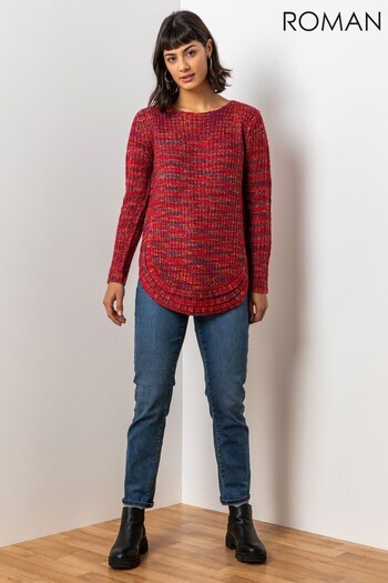 Roman Red Curved Hem Stitch Detail Jumper (P81796) | £32