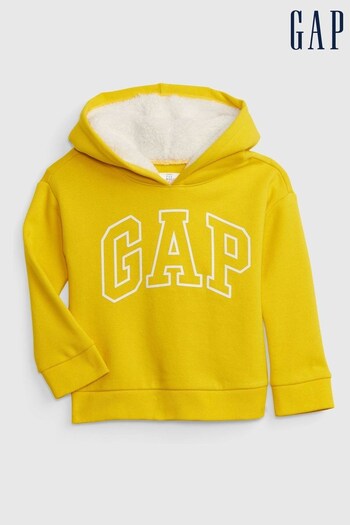 Gap Yellow Logo Sherpa Lined Hoodie (P82144) | £20