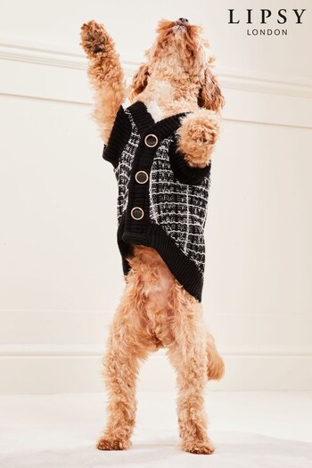 Lipsy Black/White Boucle Knitted Dog Jumper (P82567) | £12 - £18