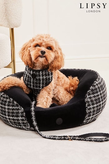 Lipsy Black Print Boucle Dog Bed (P82571) | £35 - £45