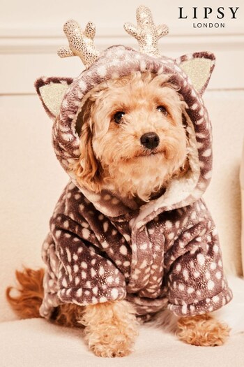 Lipsy Brown Animal Super Soft Cosy Dog Dressing Gown Jacket (P82580) | £16