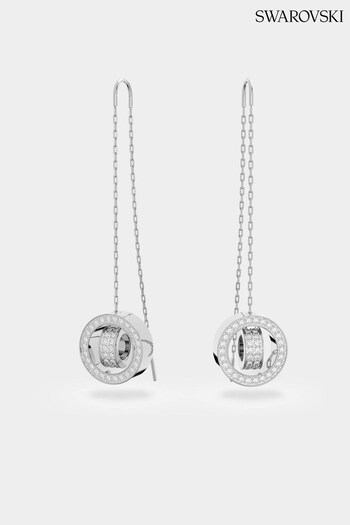 Swarovski Silver Crystal Drop Chain Earrings (P82588) | £115
