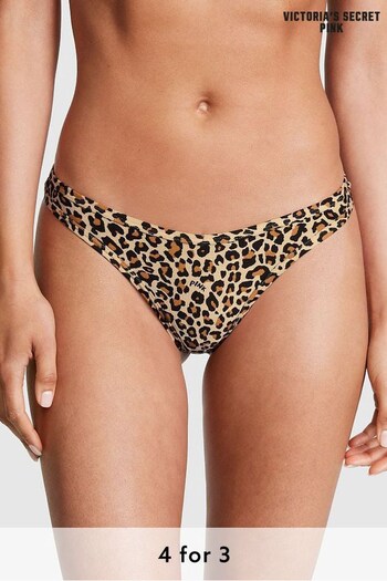 Victoria's Secret PINK Leopard Cotton Thong Knickers (P82889) | £9