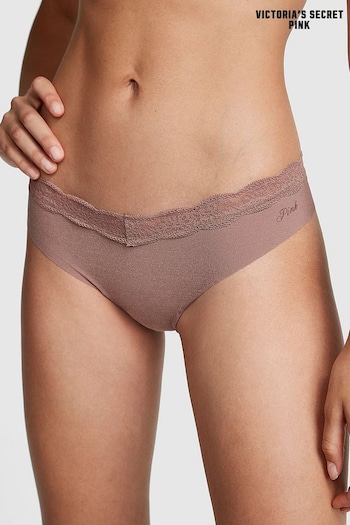 Victoria's Secret PINK Iced Coffee Brown No Show Lace Trim Thong Knickers (P82952) | £9