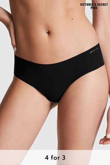 Victoria's Secret PINK Pure Black No Show Cheeky Knickers (P82956) | £9
