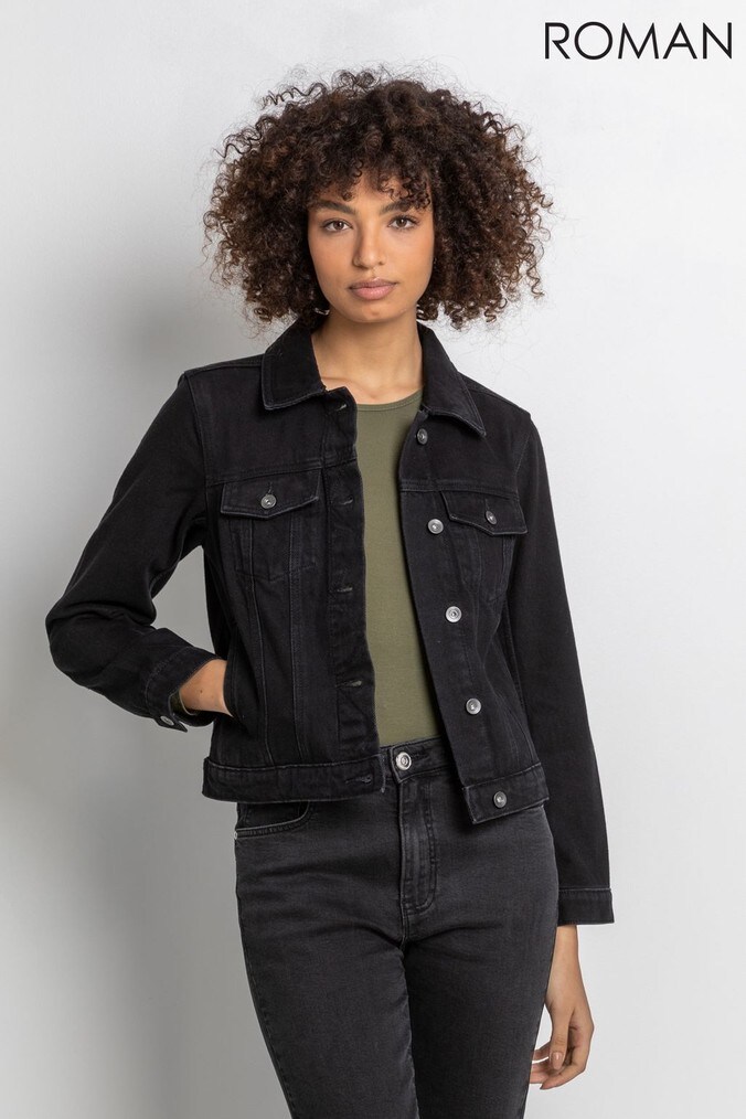 Girls Black Denim Frayed Crop Jacket  New Look