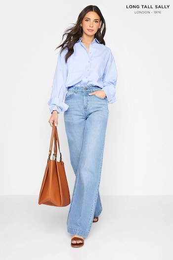Long Tall Sally Blue Bea Wide Leg Jeans Dsquared2 (P83177) | £50