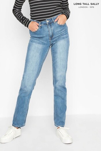 Long Tall Sally Blue Stretch Straight Leg Jeans Outperform (P83179) | £60