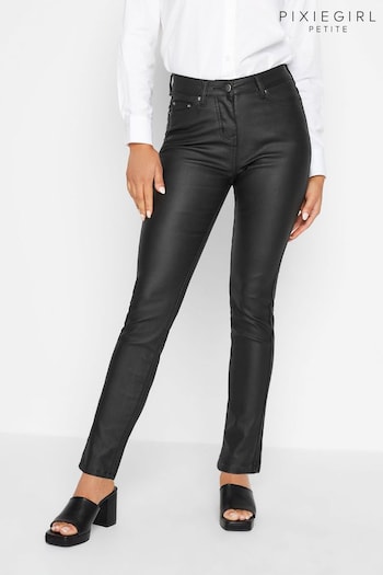 PixieGirl Petite Black Ava Stretch Faux Leather Look Jeans (P83187) | £38