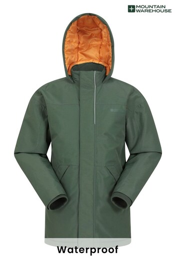 Mountain Warehouse Khaki Forest Kids Longline Waterproof Jacket (P83600) | £64