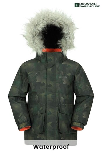 Mountain Warehouse Khaki Ranger II Waterproof Kids Parka Jacket (P83603) | £56