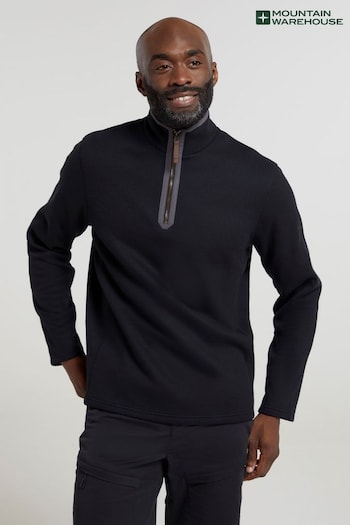 Mountain Warehouse Black Beta Mens Zip Neck Top (P83806) | £35