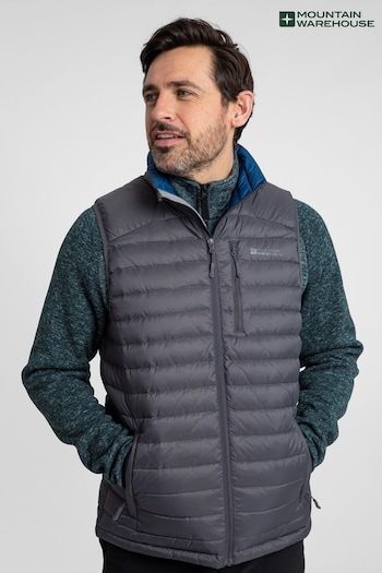 Mountain Warehouse Grey Black Henry II Extreme Mens Down Padded Gilet (P83814) | £80