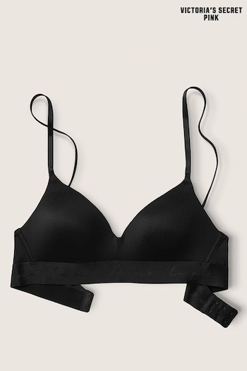 Victoria's Secret PINK Pure Black Smooth Lightly Lined Non Wired T-Shirt Bra (P84125) | £25