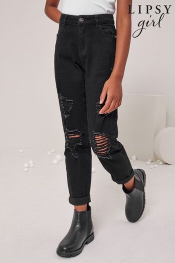 Lipsy Black Rip Mom Jeans (P84479) | £15 - £23