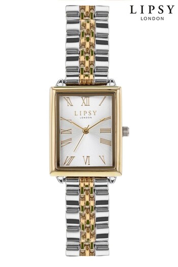 Lipsy Silver Mixed Metal Square Frame Watch (P84568) | £40