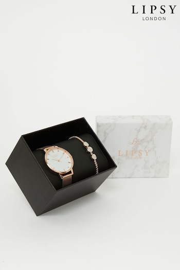 Lipsy Rose Gold Plain Mesh Gift Set (P84572) | £40