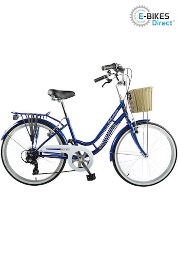 E-Bikes Direct Blue Dallingridge Isabella Junior stripe-sleeve Traditional Heritage Bicycle (P84810) | £259