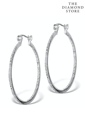 The Diamond Store White 0.25ct Lab Diamond Hoop Earring (P84941) | £245