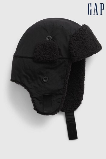 Gap Black Toddlers Snow Trapper Hat (P85324) | £18