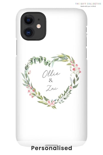 Personalised Floral Heart Phone Case by The Gift Collective (P85475) | £18
