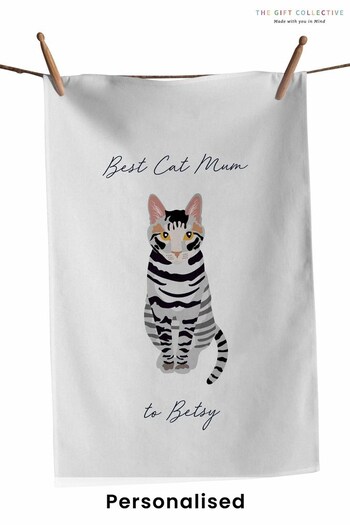 Personalised Best Cat Mum Tea Towel by The Gift Collective (P85483) | £14