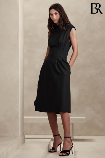 Banana Republic Black Rabia Ponte Midi Dress (P86056) | £125