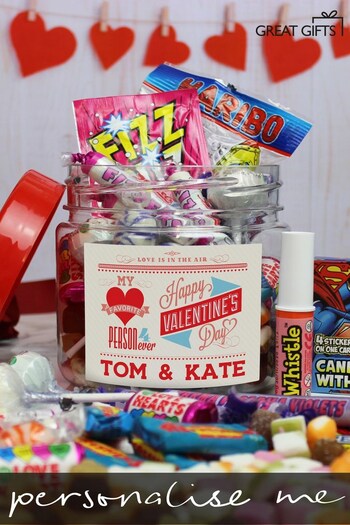 Personalised Be My Valentine Sweet Jar by Great Gifts (P86078) | £13