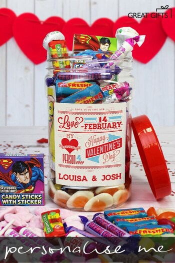 Personalised Be My Valentine Sweet Jar by Great Gifts (P86079) | £20