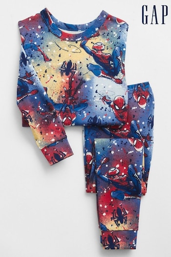 Gap Blue Marvel Spiderman Long Sleeve Pyjama Set (P86542) | £20