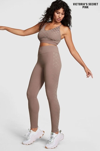 Victoria's Secret PINK Iced Coffee Checkered Seamless Workout Legging Shine (P86600) | £36