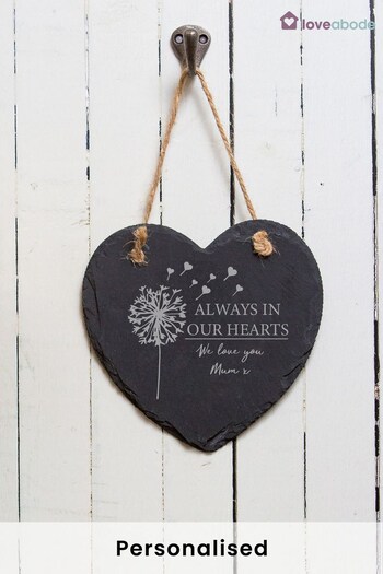 Personalised Always in Our Hearts Slate Sign by Loveabode (P86608) | £17