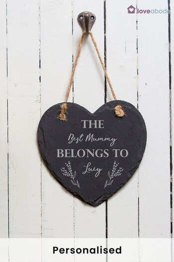 Personalised The Best Belongs to Slate Sign by Loveabode (P86611) | £17