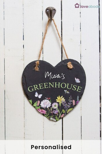 Personalised Greenhouse Bloom Slate Sign by Loveabode (P86614) | £17