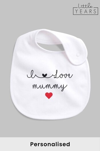 Personalised I Love Bib by Little Years (P86630) | £10