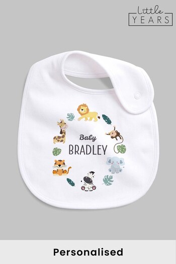 Personalised Animal Icon Bib  by Little Years (P86636) | £10
