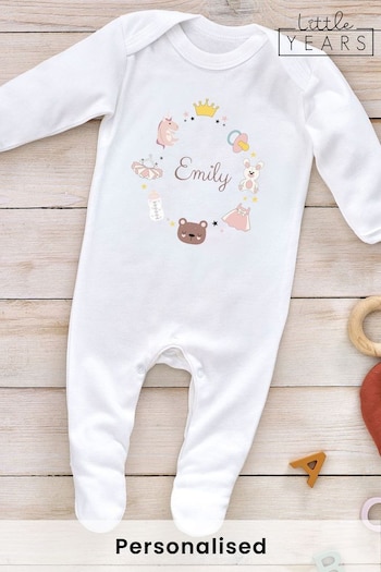 Personalised All Things Girly Icon Sleepsuit by Little Years (P86640) | £16