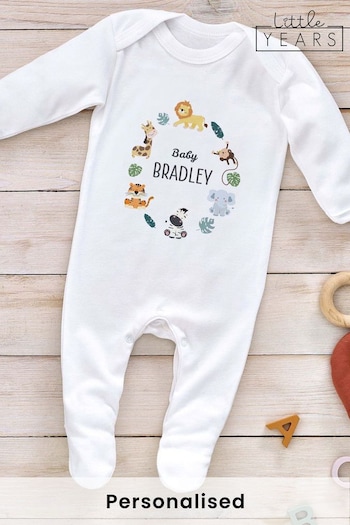 Personalised Animal Icon Sleepsuit by Little Years (P86642) | £16