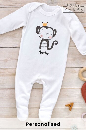 Personalised Cheeky Monkey Sleepsuit by Little Years (P86645) | £14